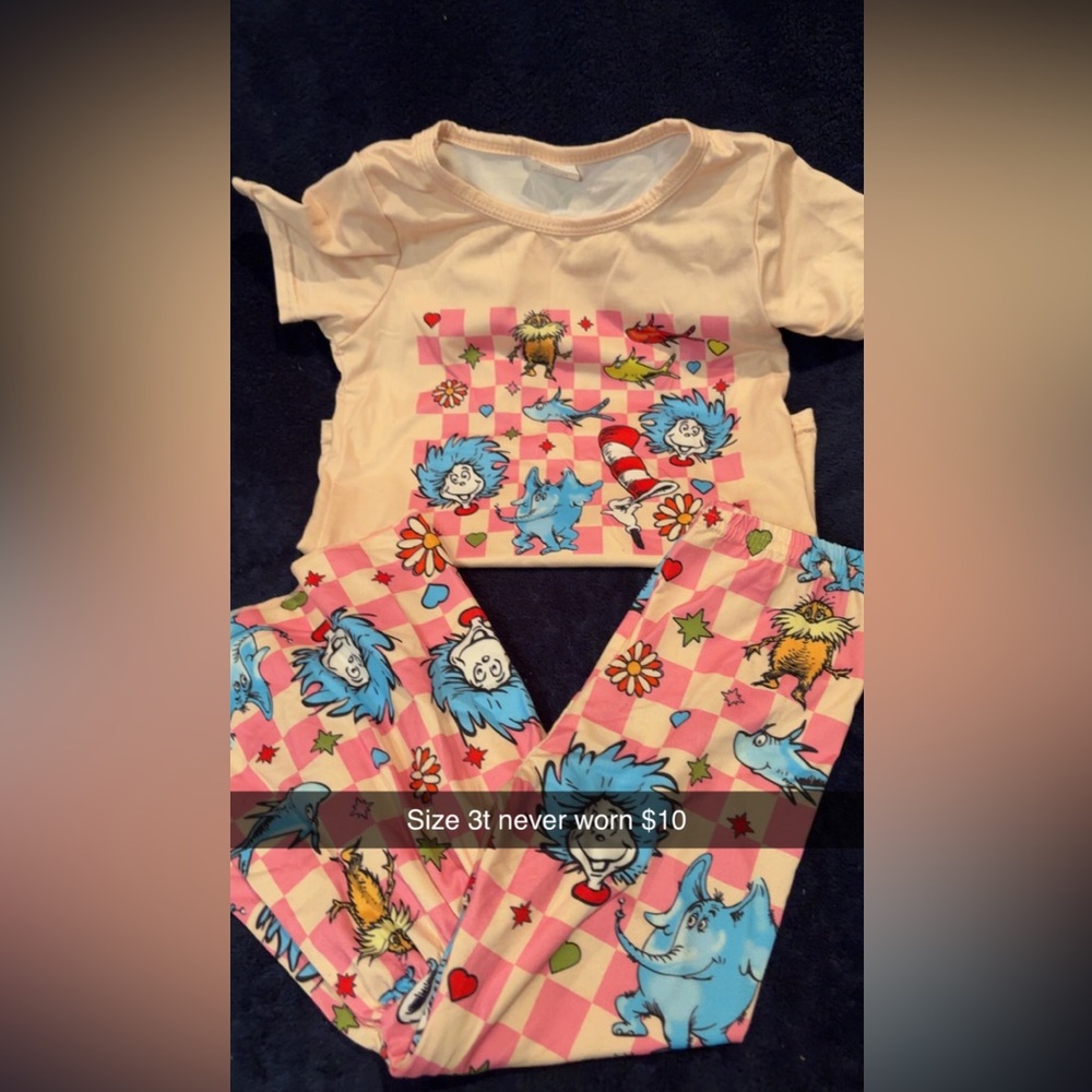 Dr. Seuss Kids Matching Set - Pink and Cream
